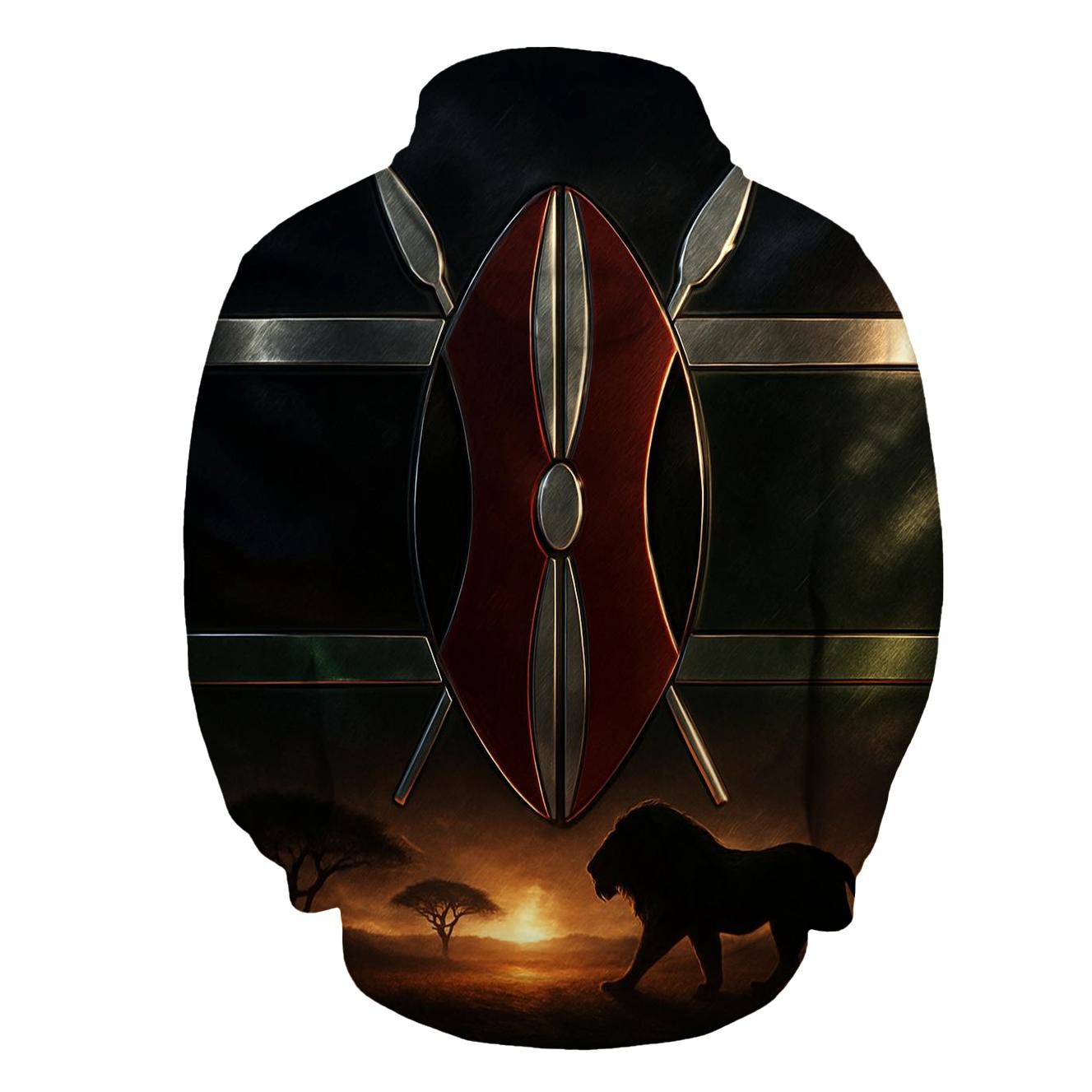 Savanna Shield Metallic designer hoodies
