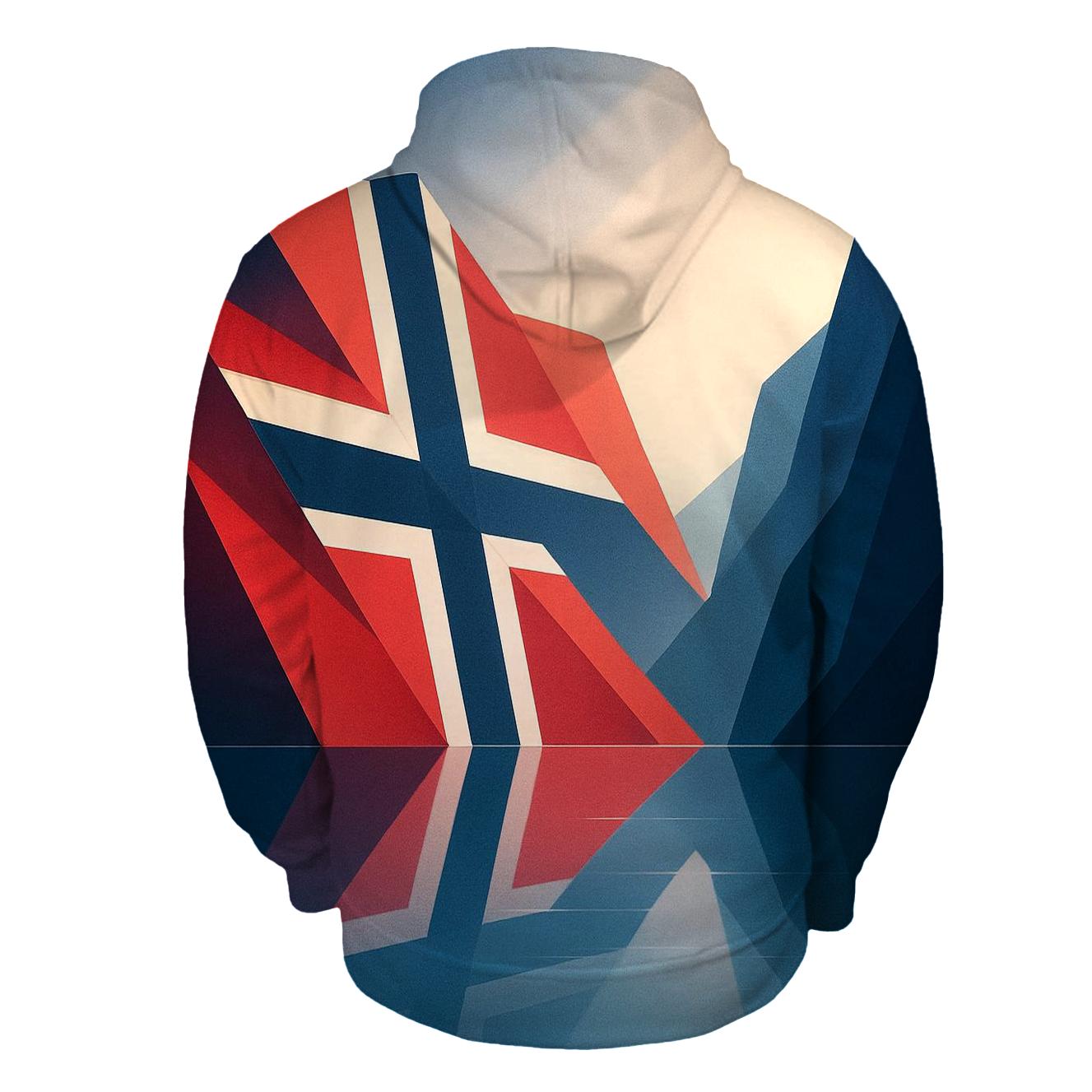 Nordic Fjord Geometry premium hoodies