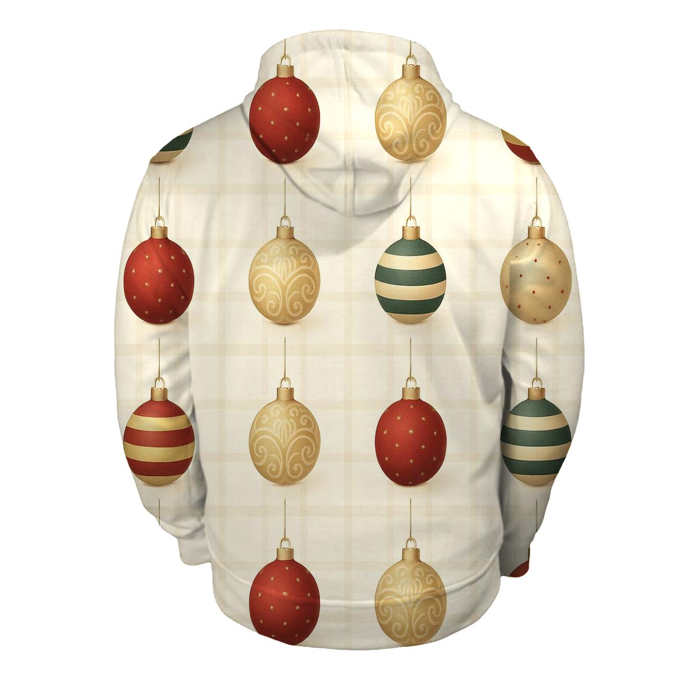 Ornament Grid With Plaid Underlay On Cream Background hoodie styles