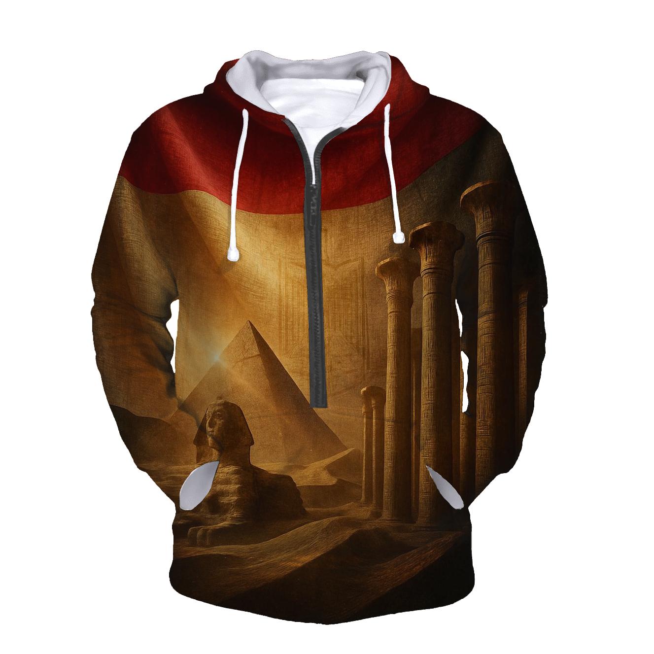 Nile Papyrus Montage zip-up hoodies