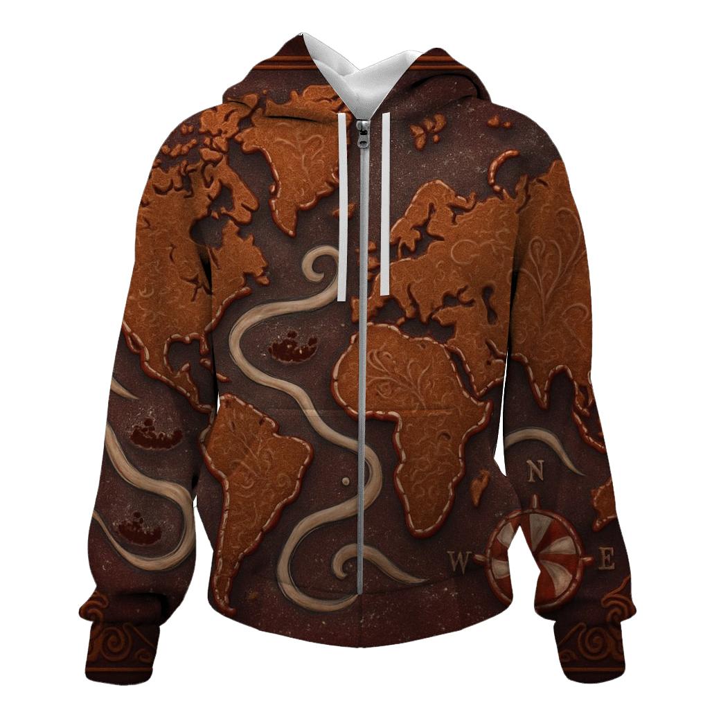 Cookie Cartography Map embroidered hoodies