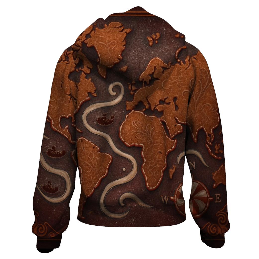 Cookie Cartography Map embroidered hoodies
