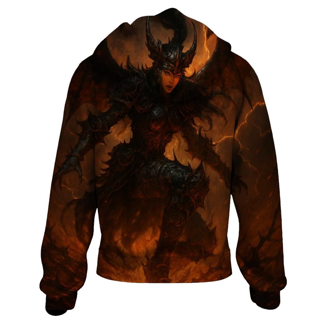 Infernal Valkyrie Of Iron Roses printed hoodies