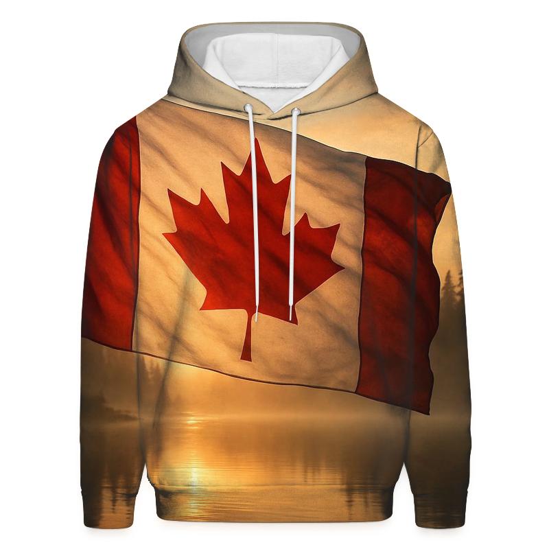 Waving Maple Fabric printed hoodies