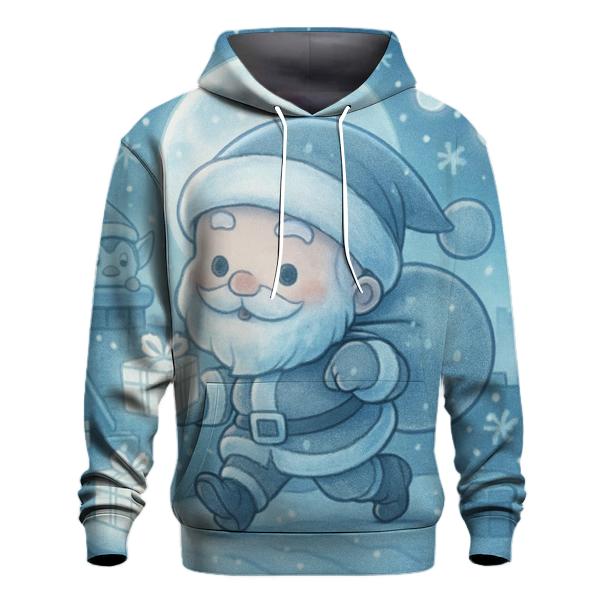 Chibi Skyline Rooftop Santa designer hoodies