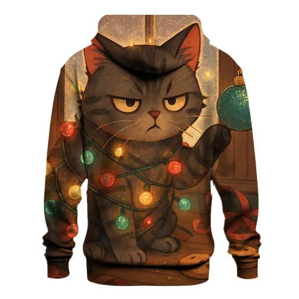 Grumpy Cat Tangle Of Lights heavyweight hoodies