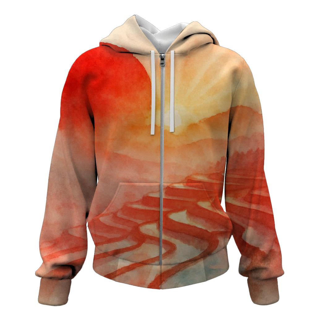 Rising Sun Watercolor hoodie trends