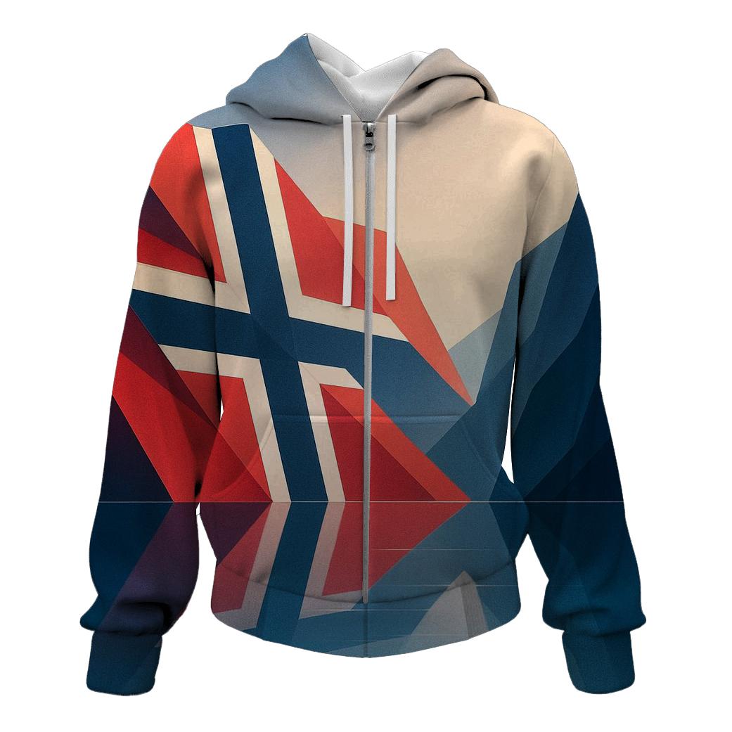 Nordic Fjord Geometry lightweight hoodies