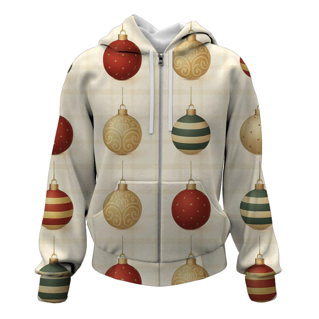 Ornament Grid With Plaid Underlay On Cream Background hoodie trends