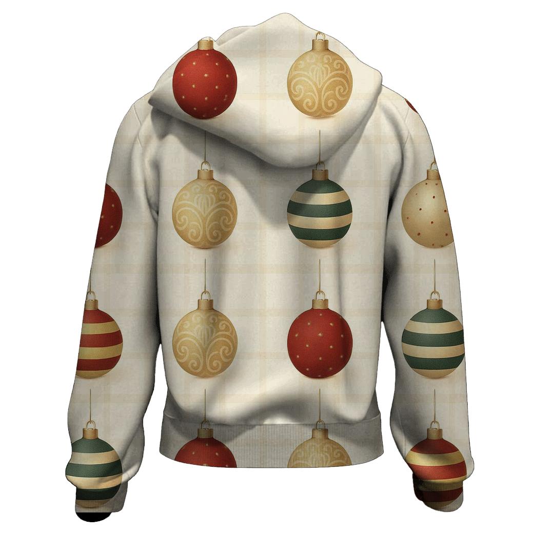Ornament Grid With Plaid Underlay On Cream Background hoodie trends
