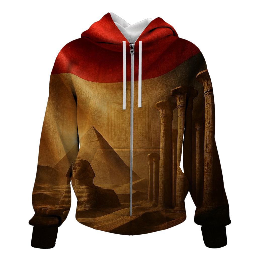 Nile Papyrus Montage embroidered hoodies