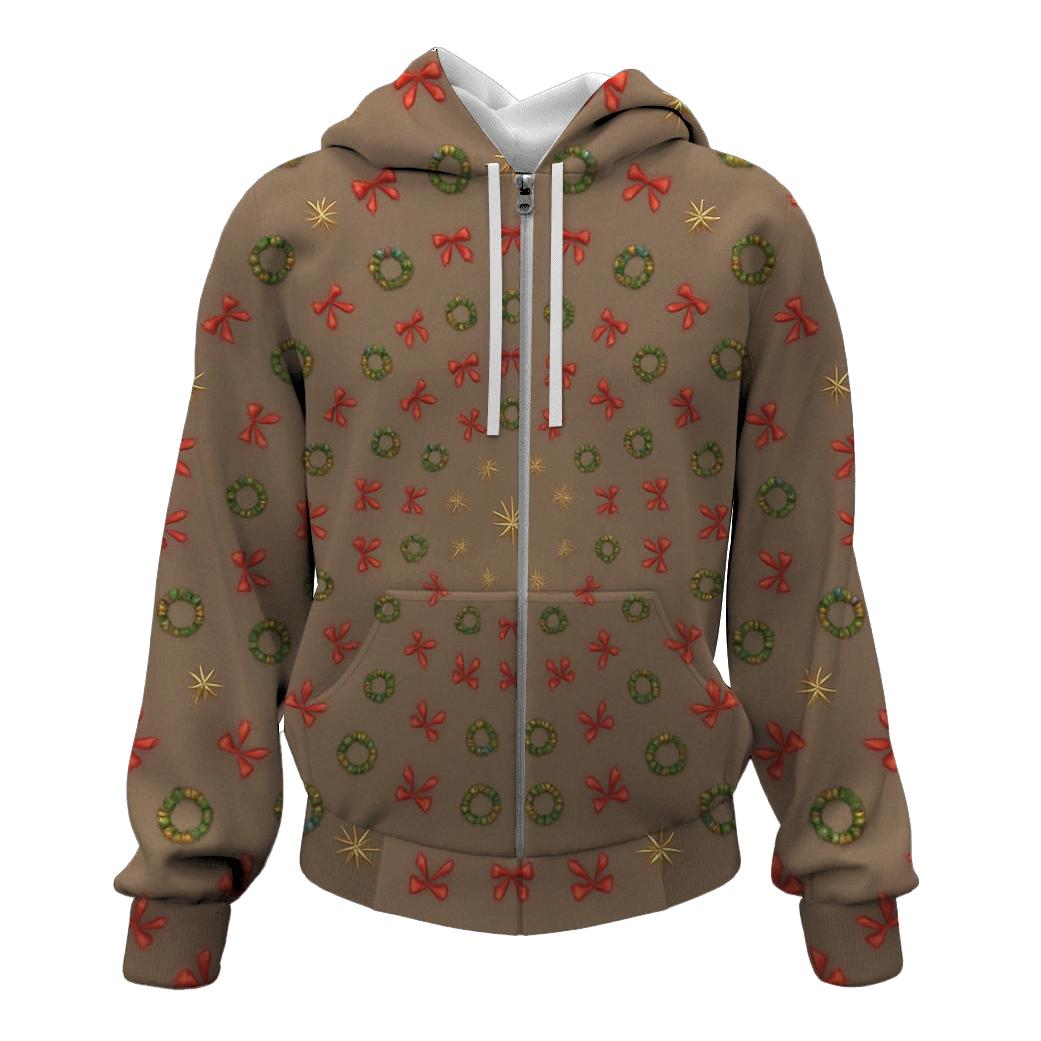 Ribbon Garland Concentric Progression On Taupe Background pullover hoodies