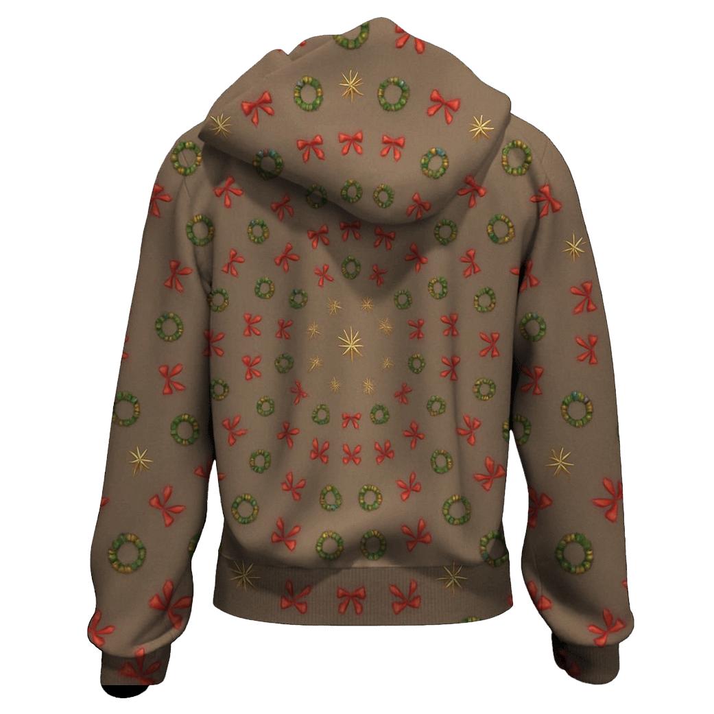 Ribbon Garland Concentric Progression On Taupe Background pullover hoodies