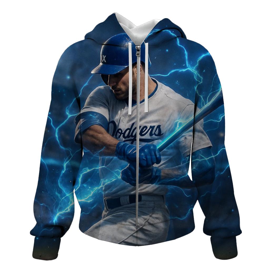 Blue Lightning Swing premium hoodies