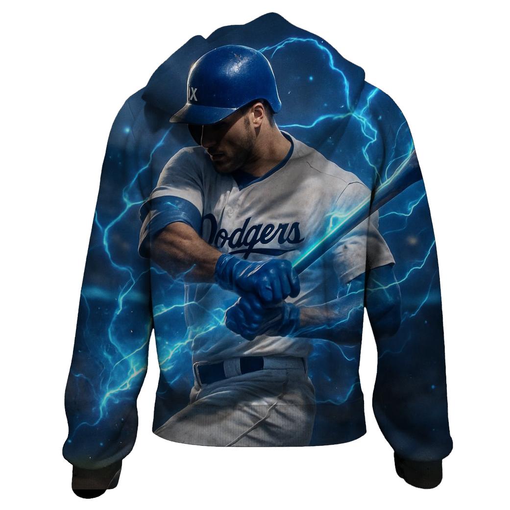Blue Lightning Swing premium hoodies