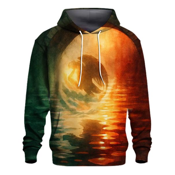 Aztec Wave Reflection printed hoodies