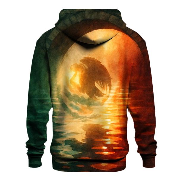 Aztec Wave Reflection printed hoodies