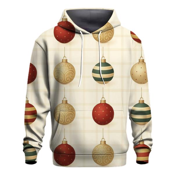 Ornament Grid With Plaid Underlay On Cream Background graphic hoodies
