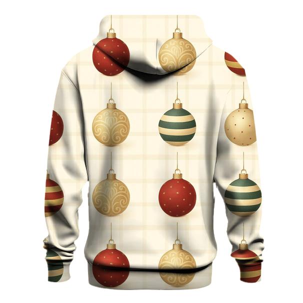 Ornament Grid With Plaid Underlay On Cream Background graphic hoodies