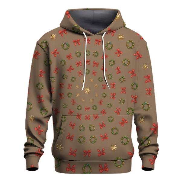 Ribbon Garland Concentric Progression On Taupe Background premium hoodies