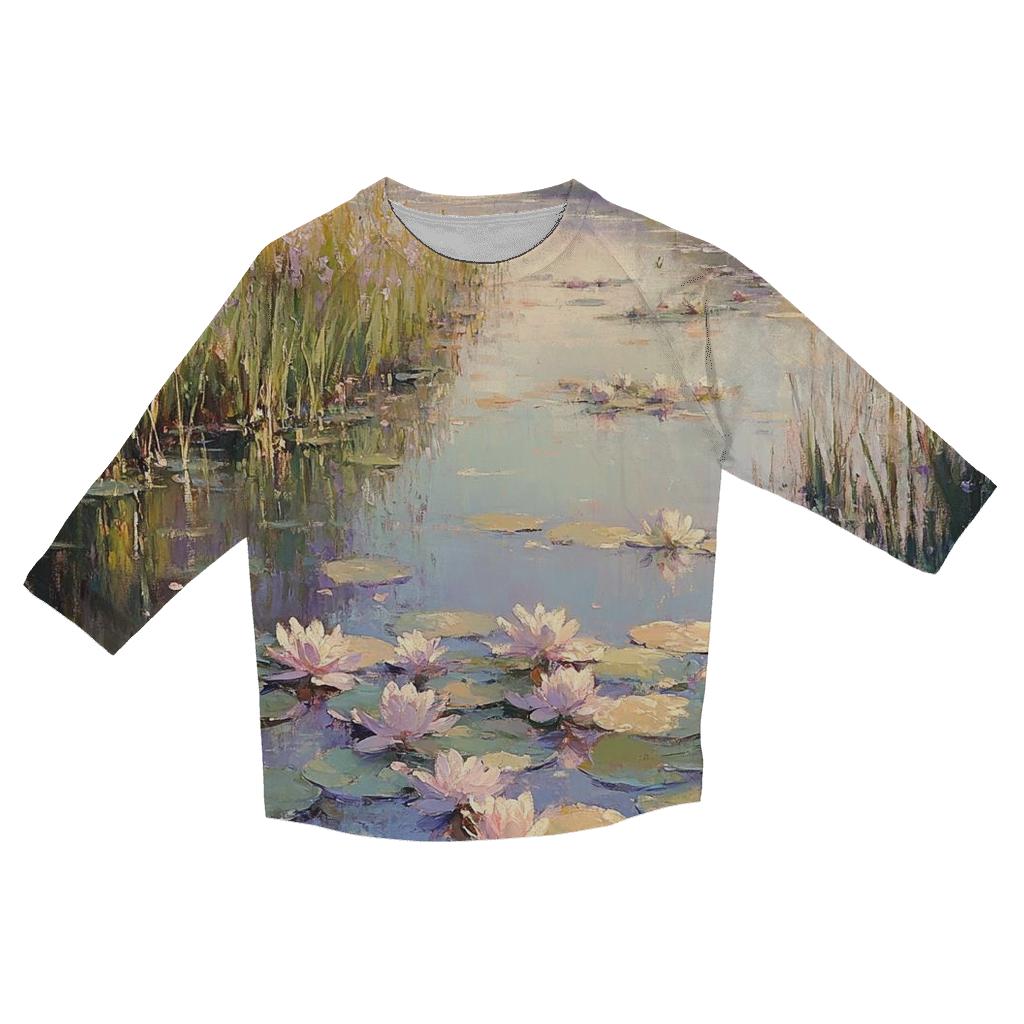 Monet Inspired Water Lilies At Dawn personalized 3/4 sleeve tees