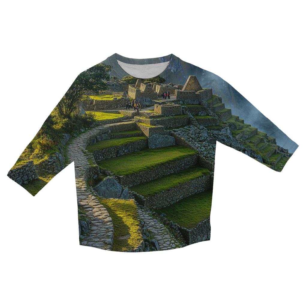 Machu Picchu - Cusco printed three quarter sleeve shirts