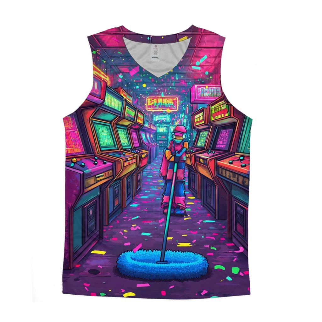 Cosmic Arcade Custodians casual summer tank tops