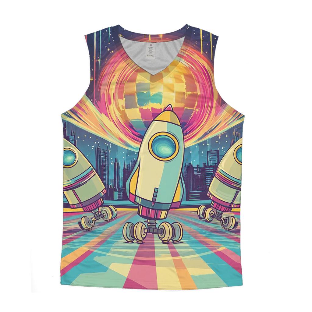 Retro Rocket Roller Rink designer workout tanks