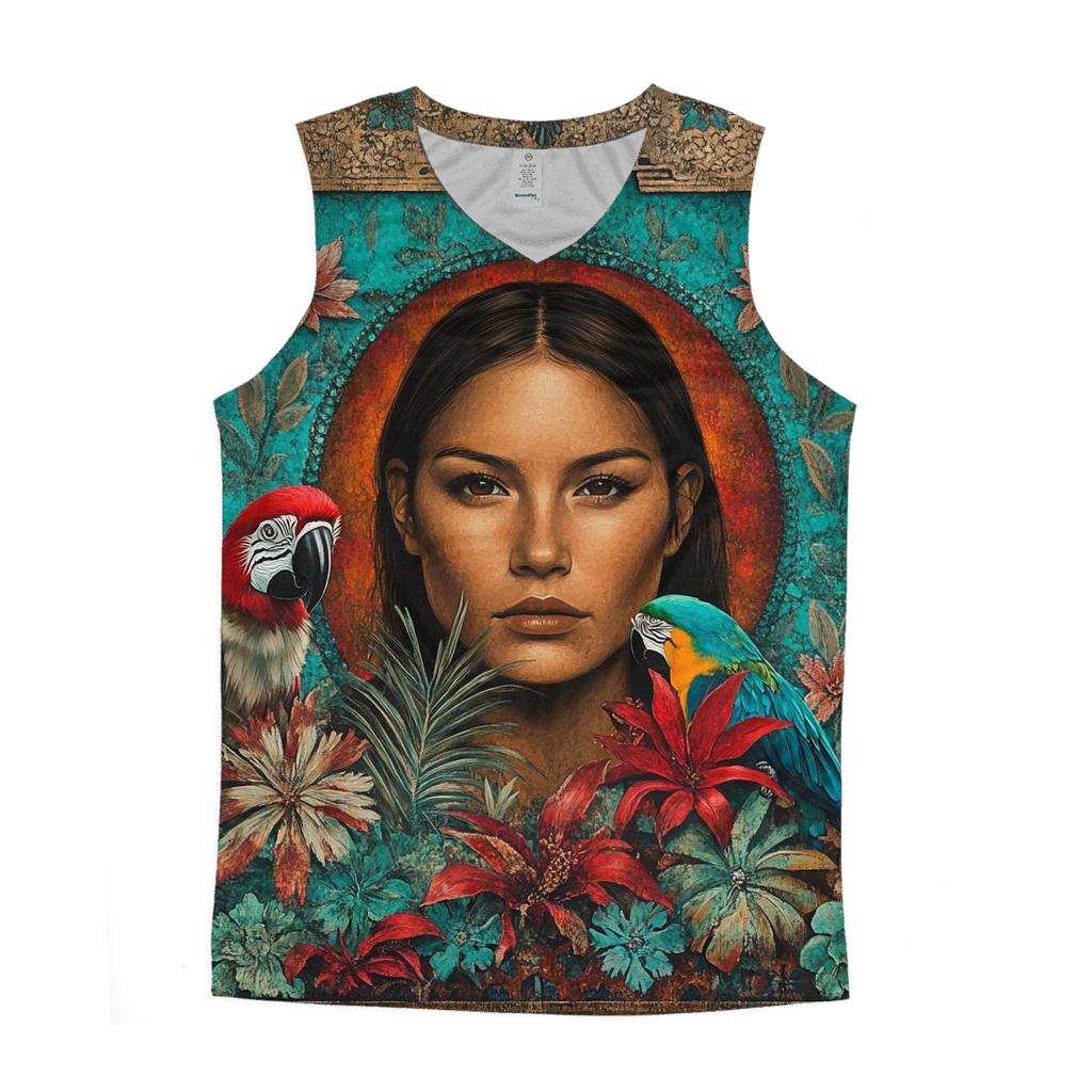 Frida Kahlo Inspired Self Portrait With Animals stylish racerback tanks