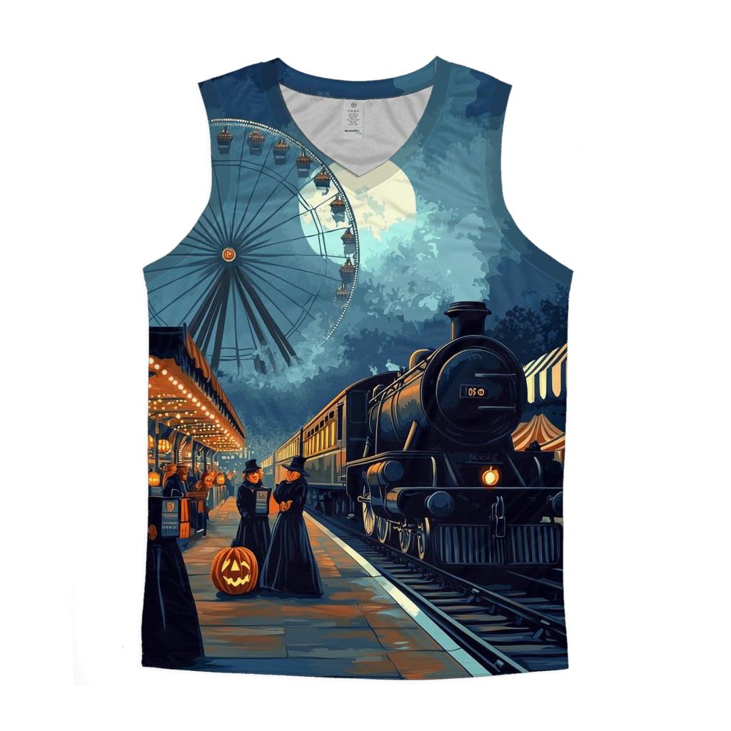 Midnight Train To The Haunted Carnival sports performance tank tops