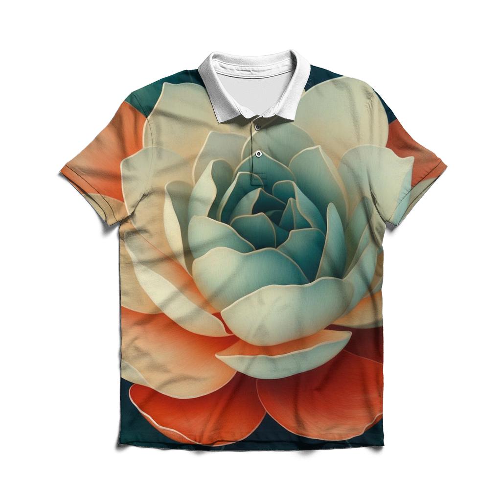 Georgia O Keeffe Inspired Desert Bloom stylish collar polo tees
