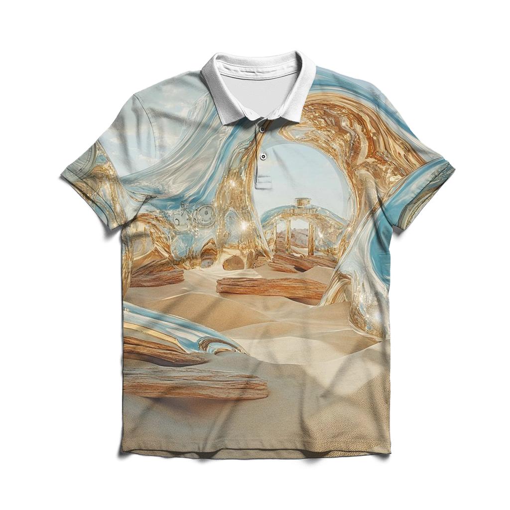 Dali Inspired Desert Dreams personalized polo shirts