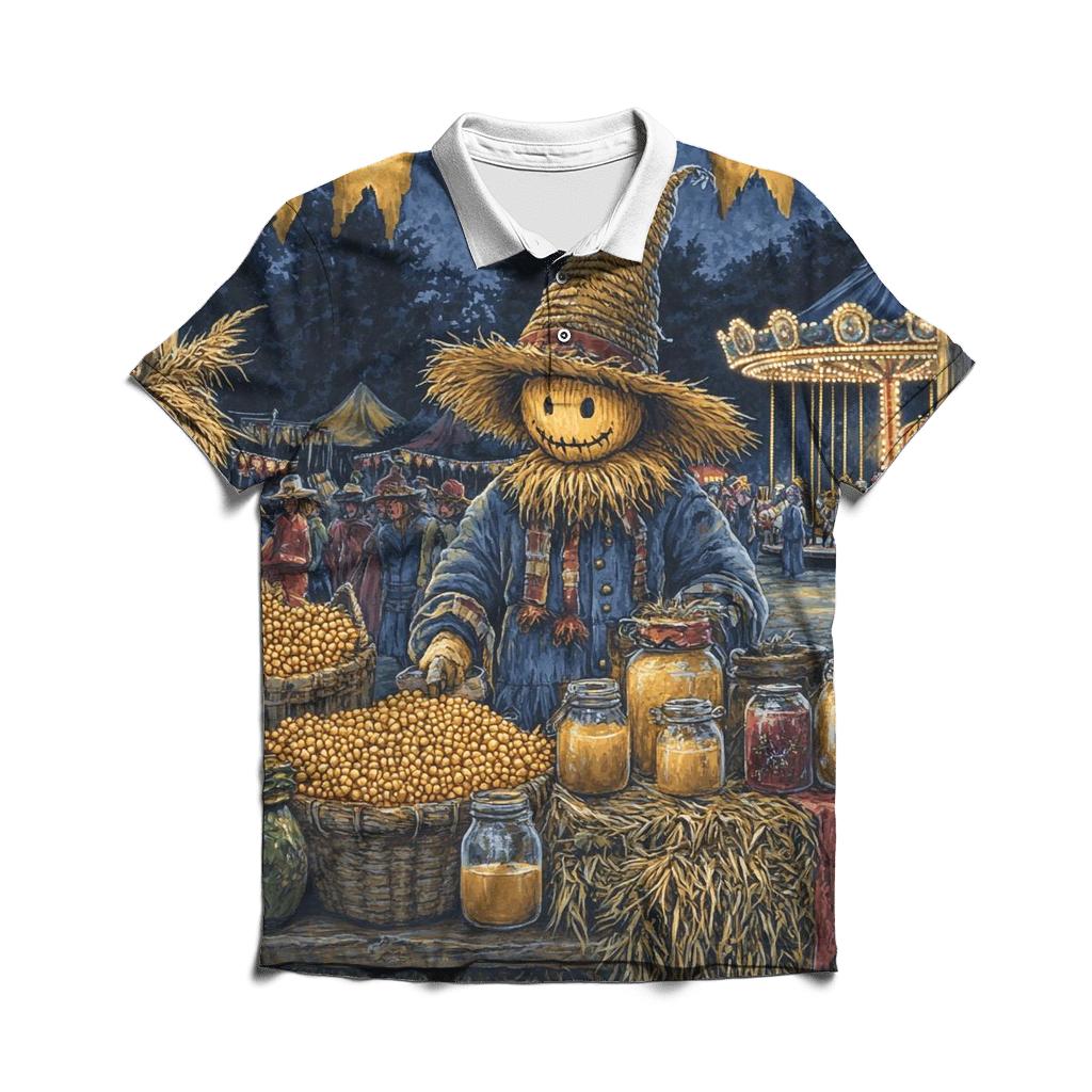 Harvest Scarecrow Market Spooky personalized polo shirts