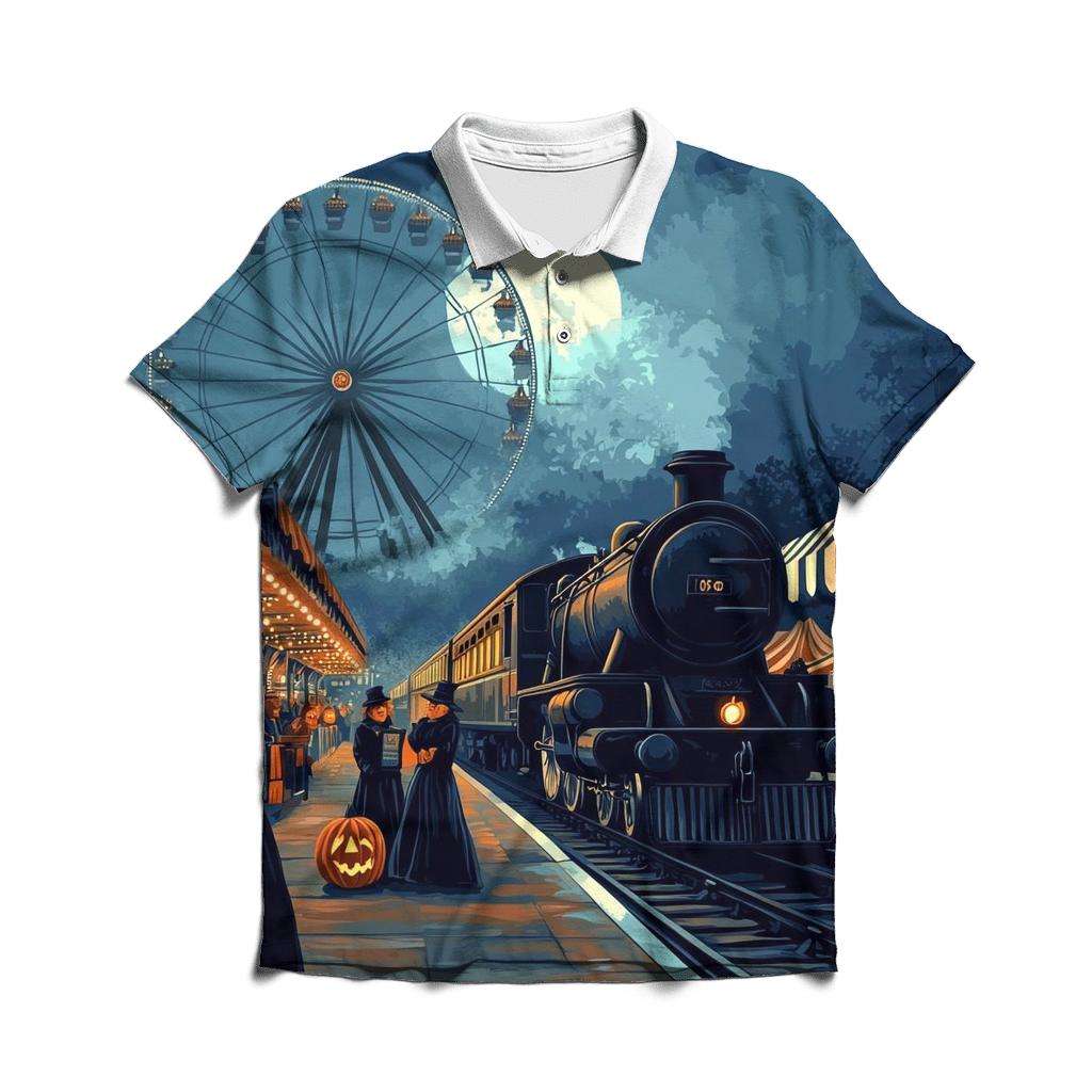 Midnight Train To The Haunted Carnival stylish collar polo tees