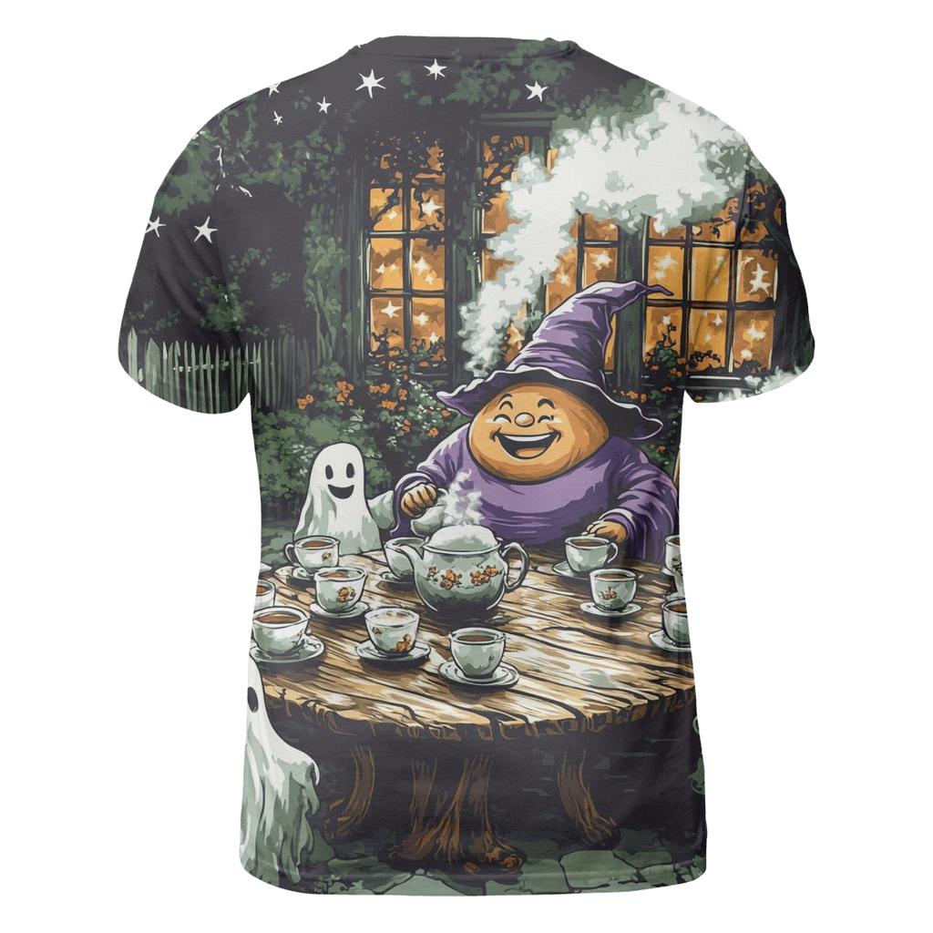 Cackling Witch Tea Party With Spooky Charm designer pattern shirts