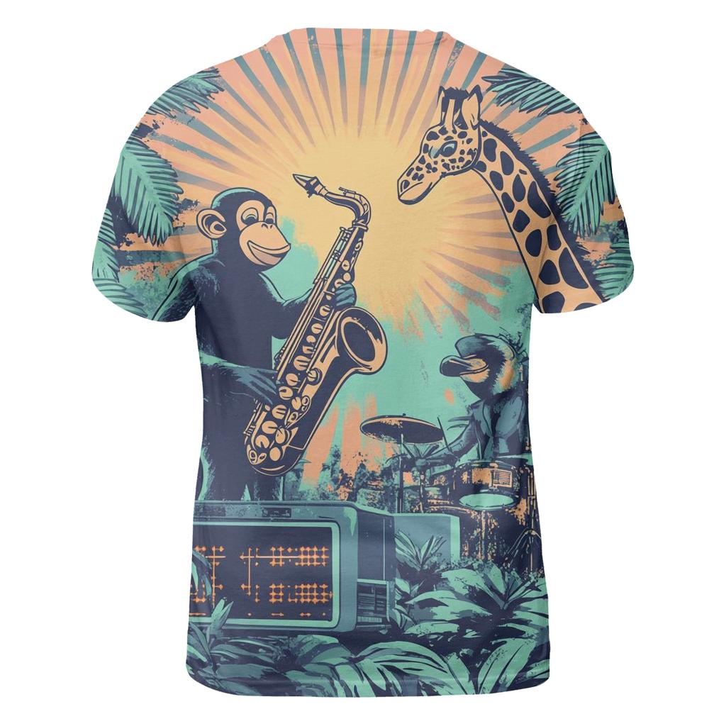 VHS Jungle Jam artistic all-over print tops