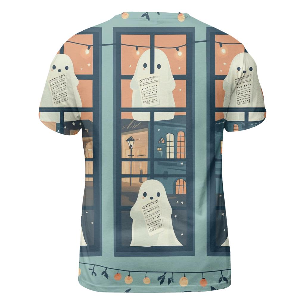 Ghostly Window Choir Halloween designer pattern shirts