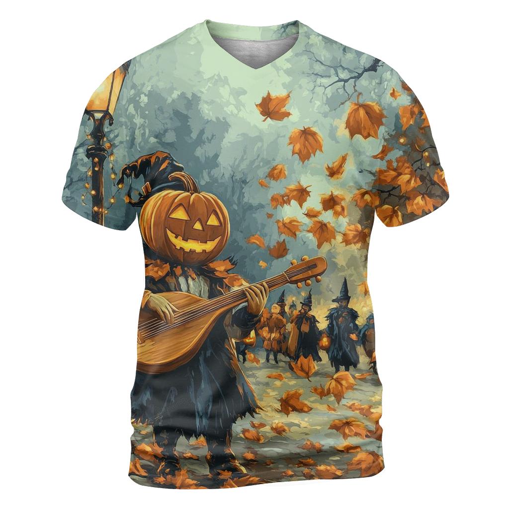 Jack O Lantern Street Musician Halloween trendy printed shirt styles