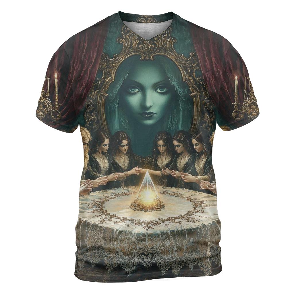 Victorian Séance In Spooky Parlor statement graphic shirts