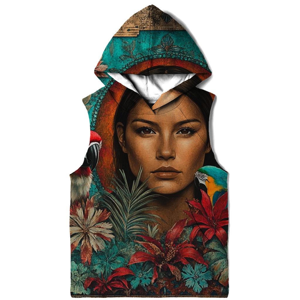 Frida Kahlo Inspired Self Portrait With Animals lightweight hoodies