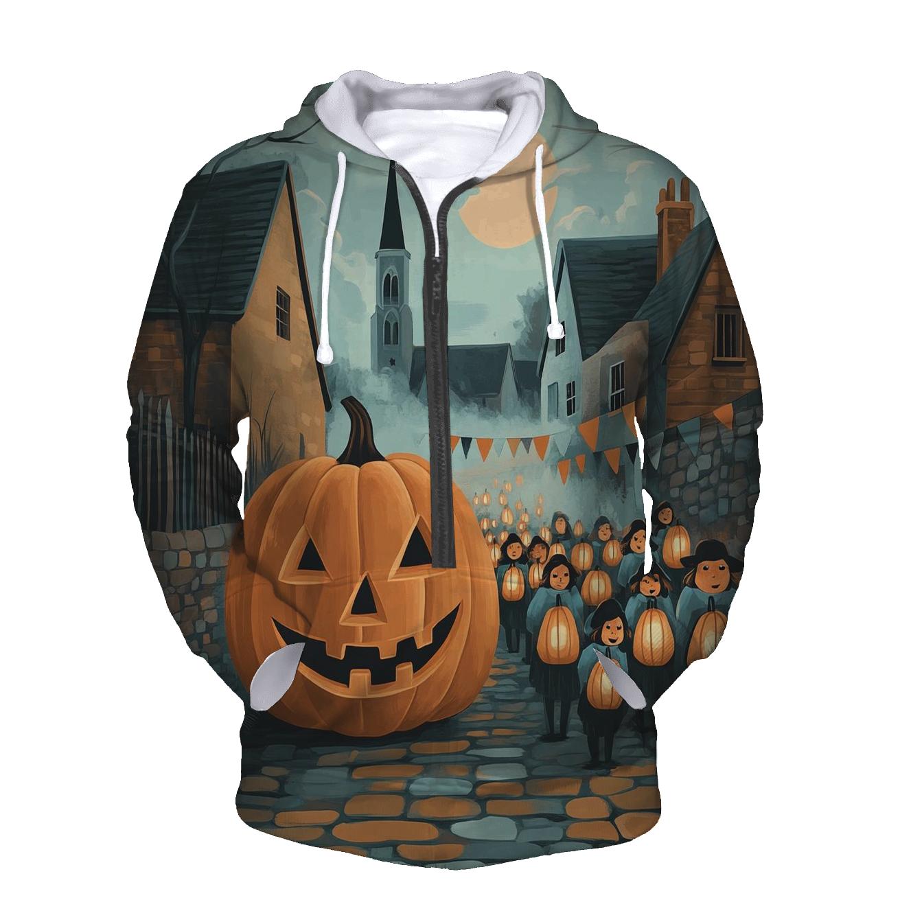 Haunted Pumpkin Lantern Procession hoodies fashion