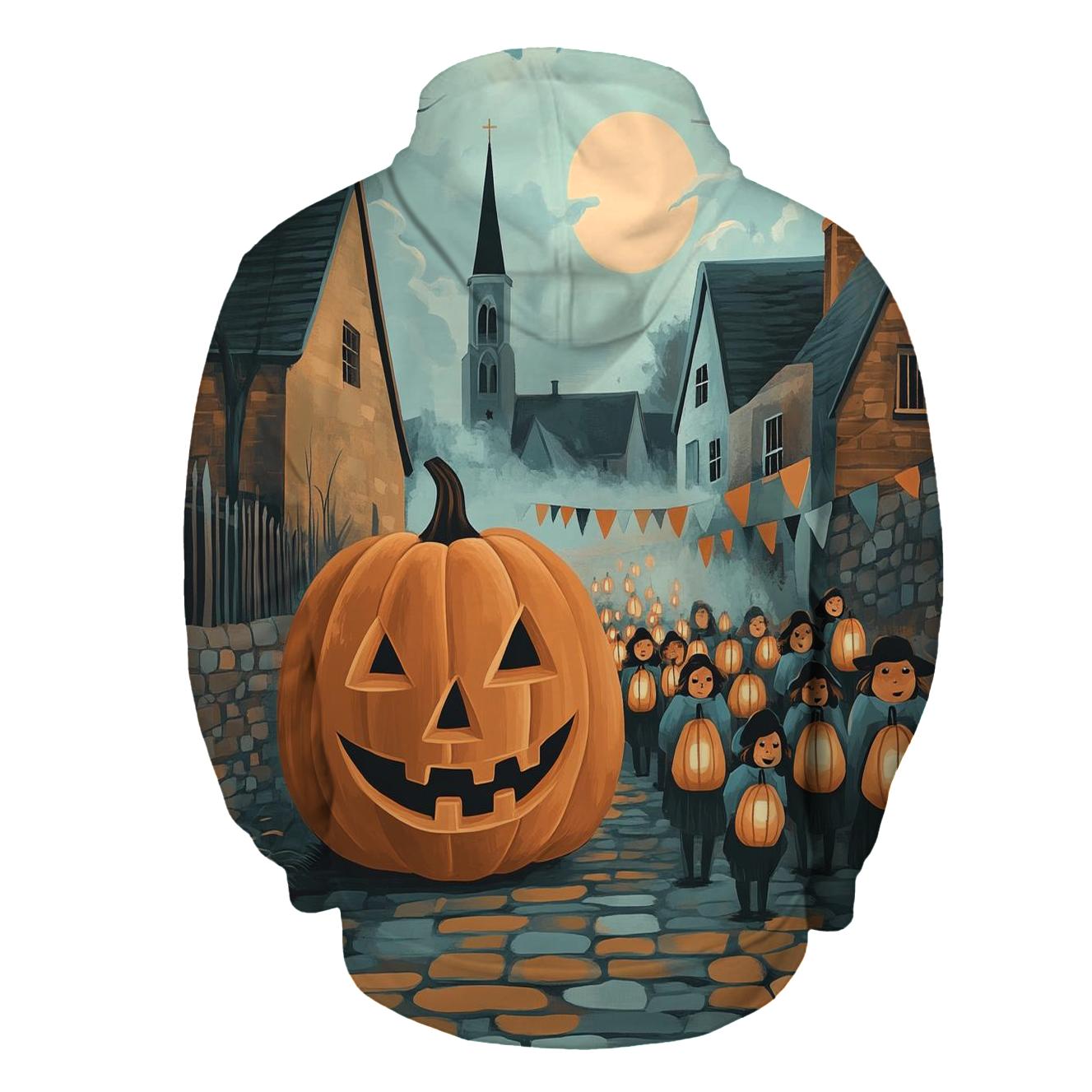 Haunted Pumpkin Lantern Procession hoodies fashion
