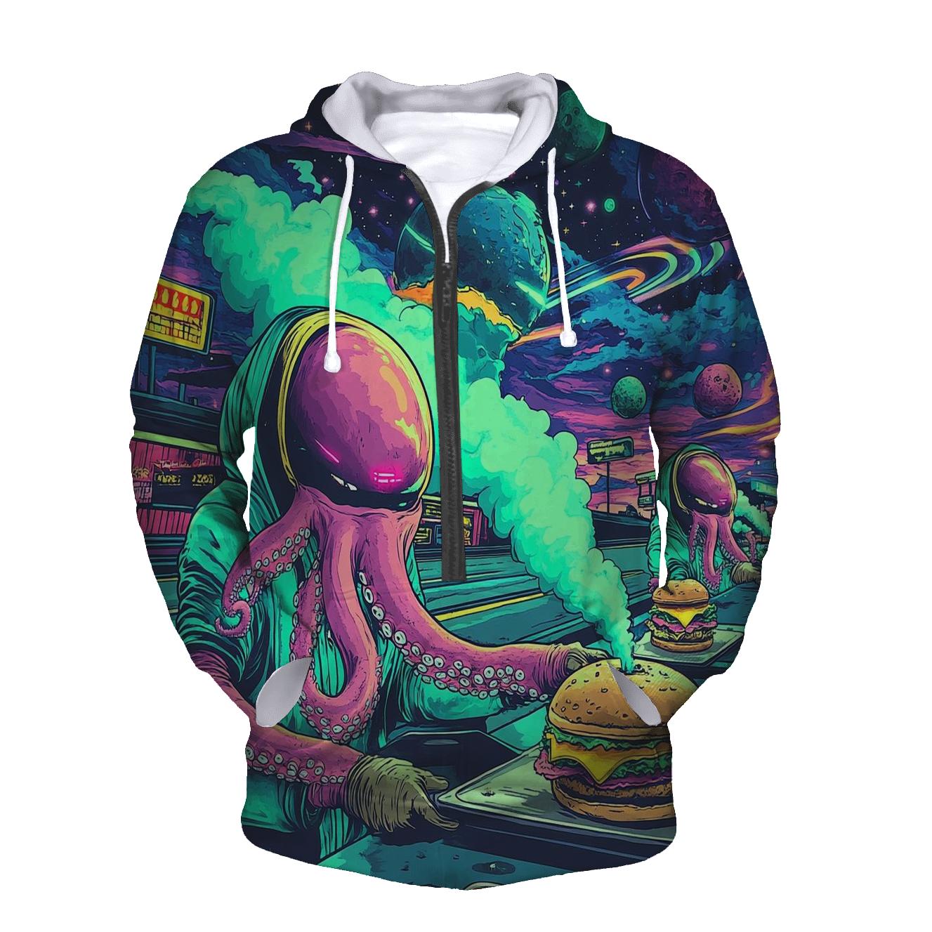 Galactic Grease Monkey Gang printed hoodies