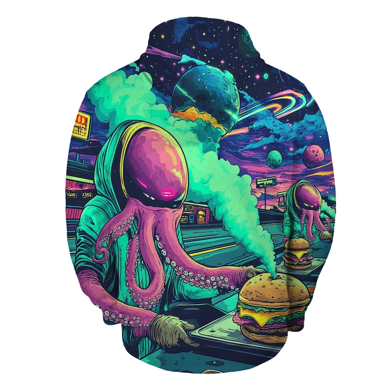 Galactic Grease Monkey Gang printed hoodies