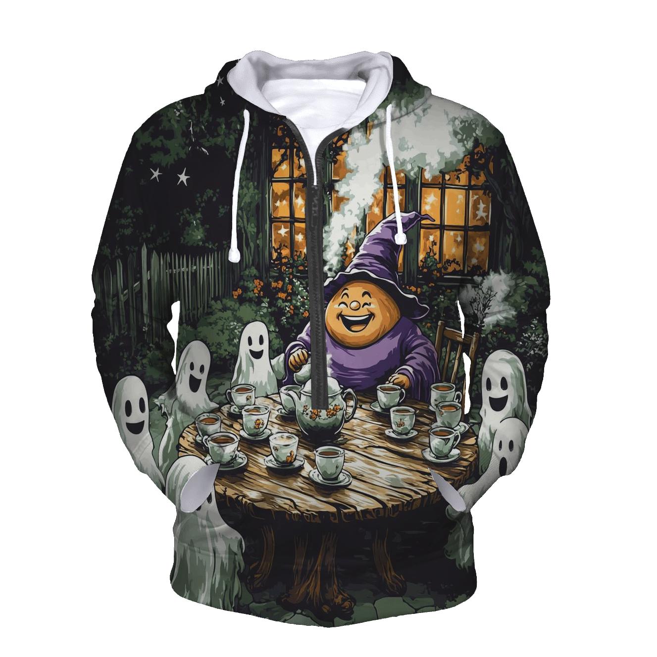 Cackling Witch Tea Party With Spooky Charm heavyweight hoodies