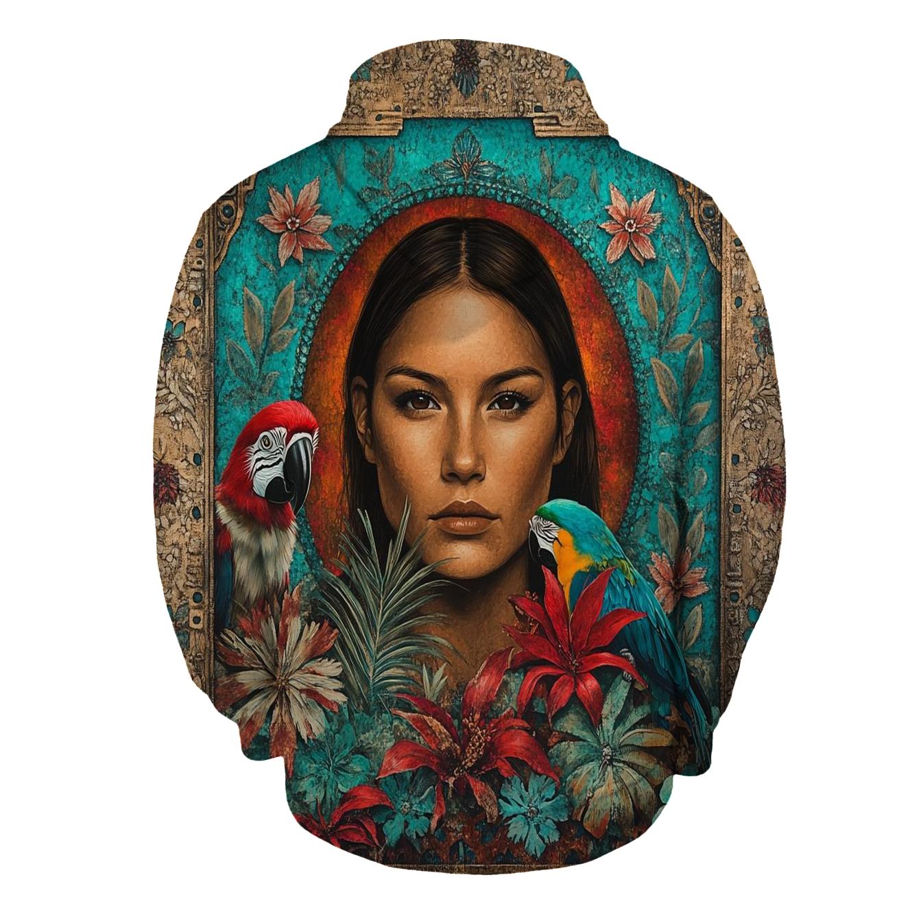 Frida Kahlo Inspired Self Portrait With Animals pullover hoodies