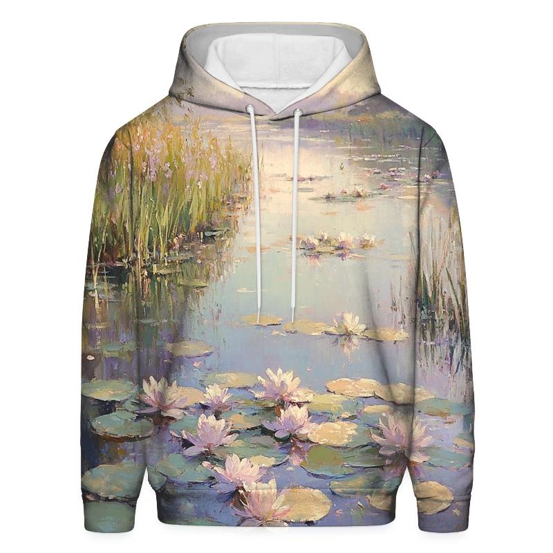 Monet Inspired Water Lilies At Dawn hoodie styles