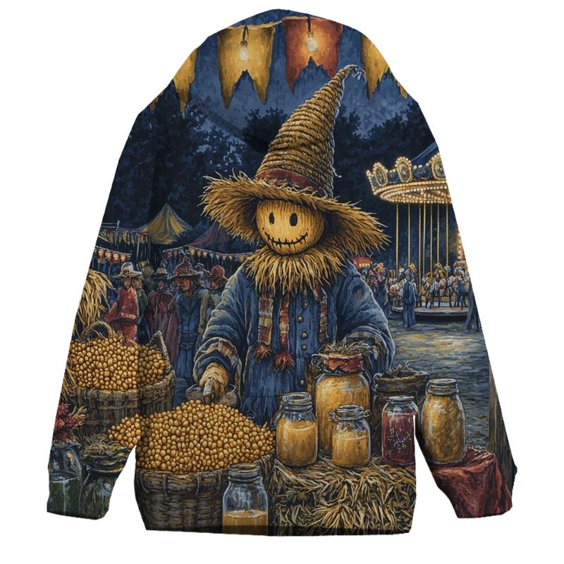 Harvest Scarecrow Market Spooky zip-up hoodies