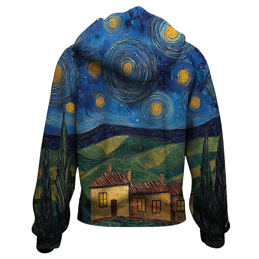 Van Gogh Inspired Starry Countryside heavyweight hoodies