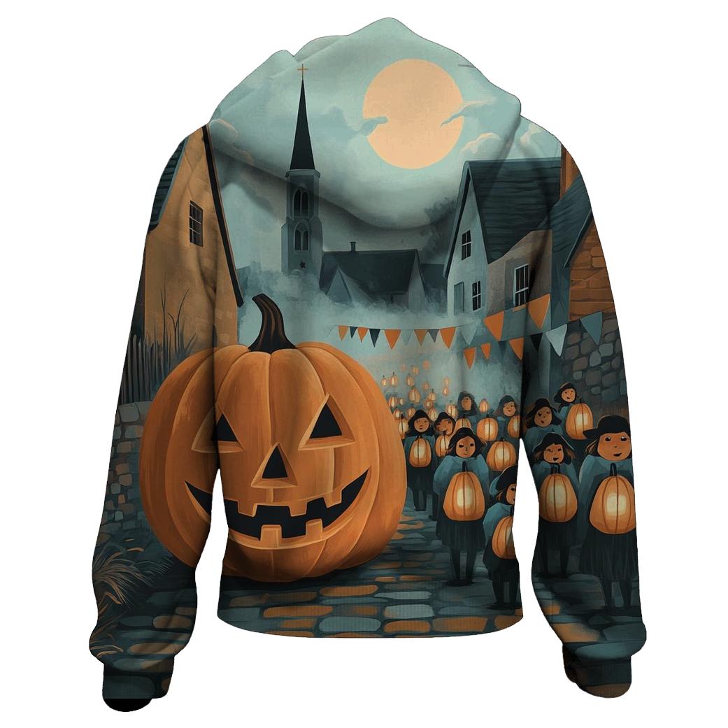 Haunted Pumpkin Lantern Procession premium hoodies